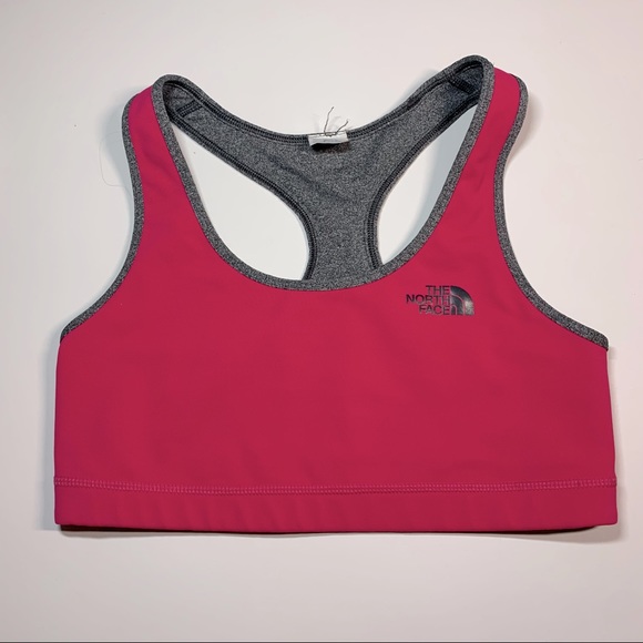 The North Face VERSITAS FEARLESS reversible pink & Heather Grey sports bra - Picture 4 of 8
